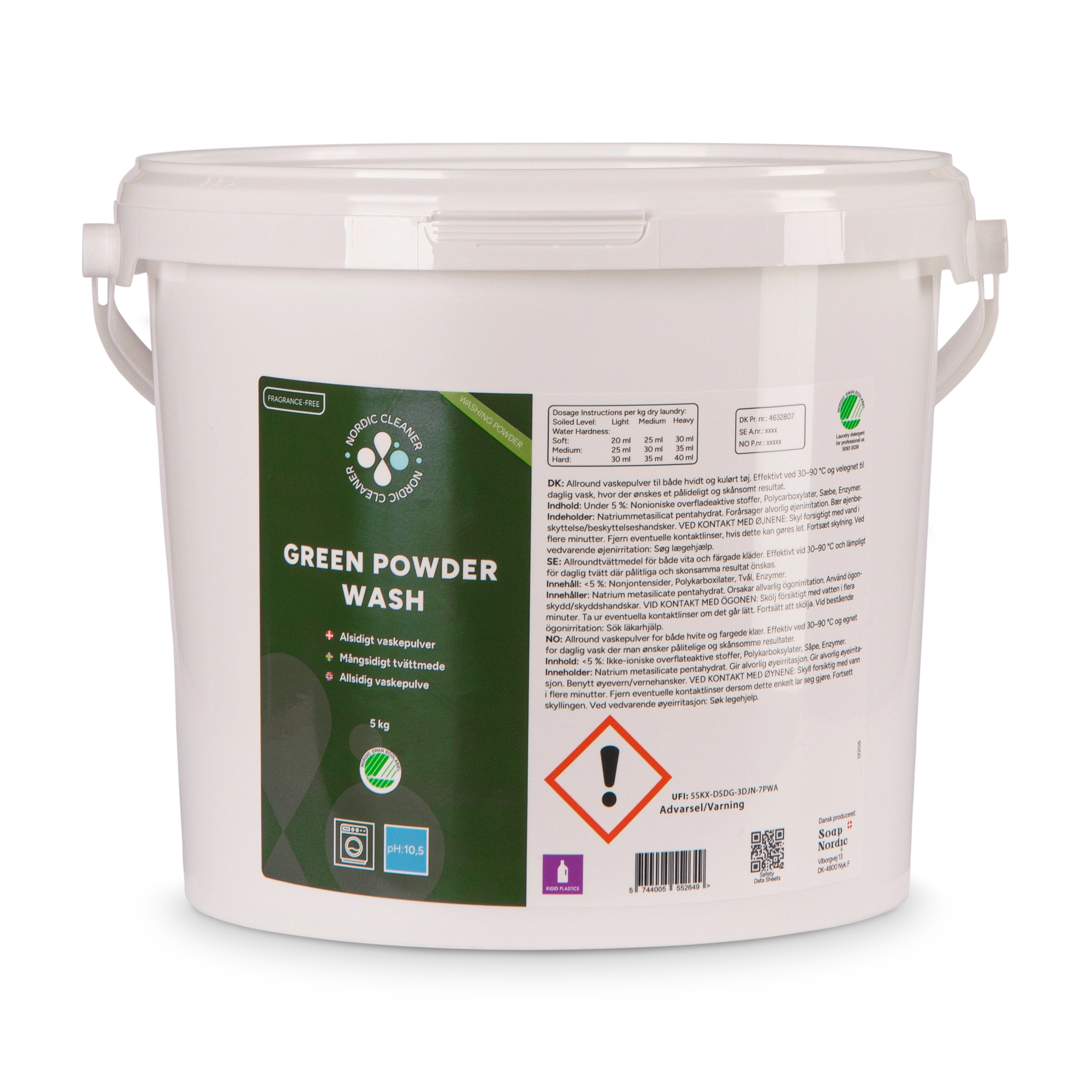 Green Powder wash - Alsidigt Vaskepulver 3x5 kg