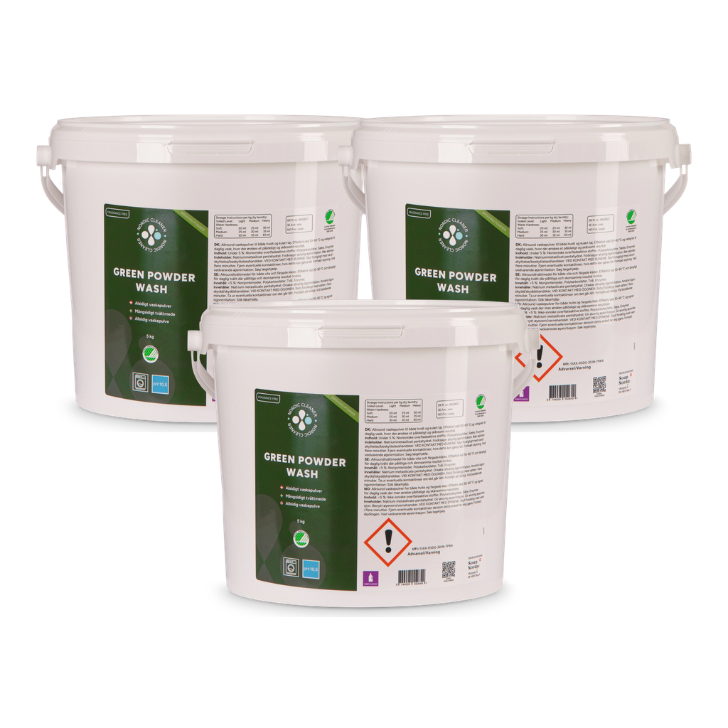 Green Powder wash - Alsidigt Vaskepulver 3x5 kg