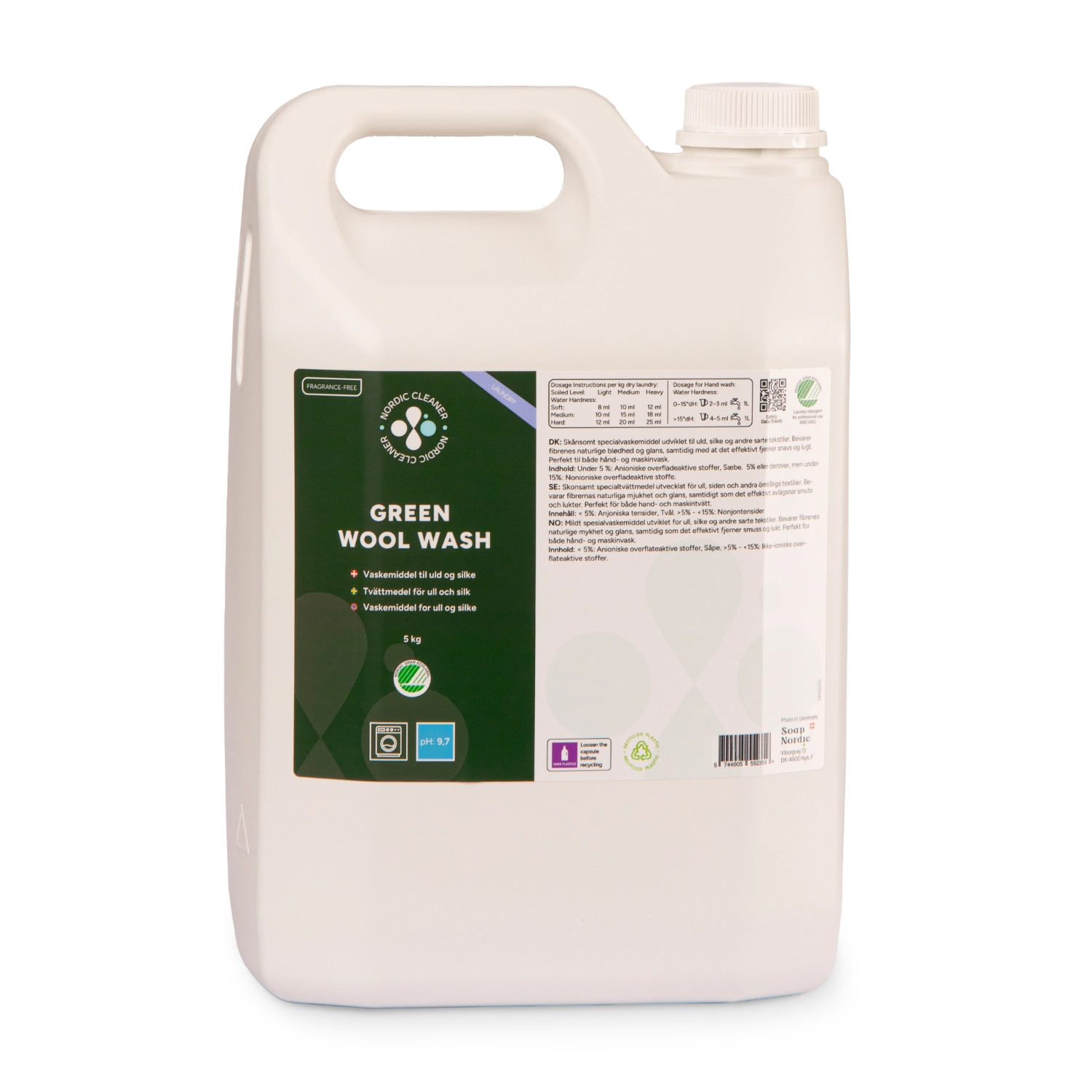 Green Wool Wash - Vaskemiddel til uld og silke 3x5 kg