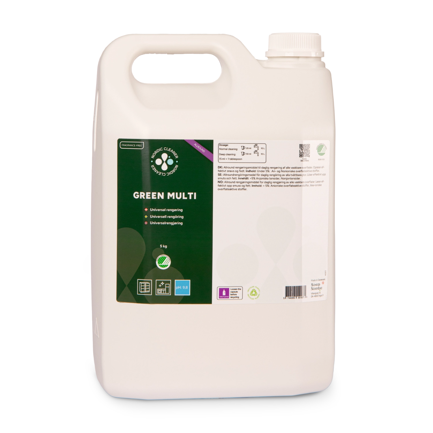 Green Multi - Universalrengøring uden parfume 3x5 L