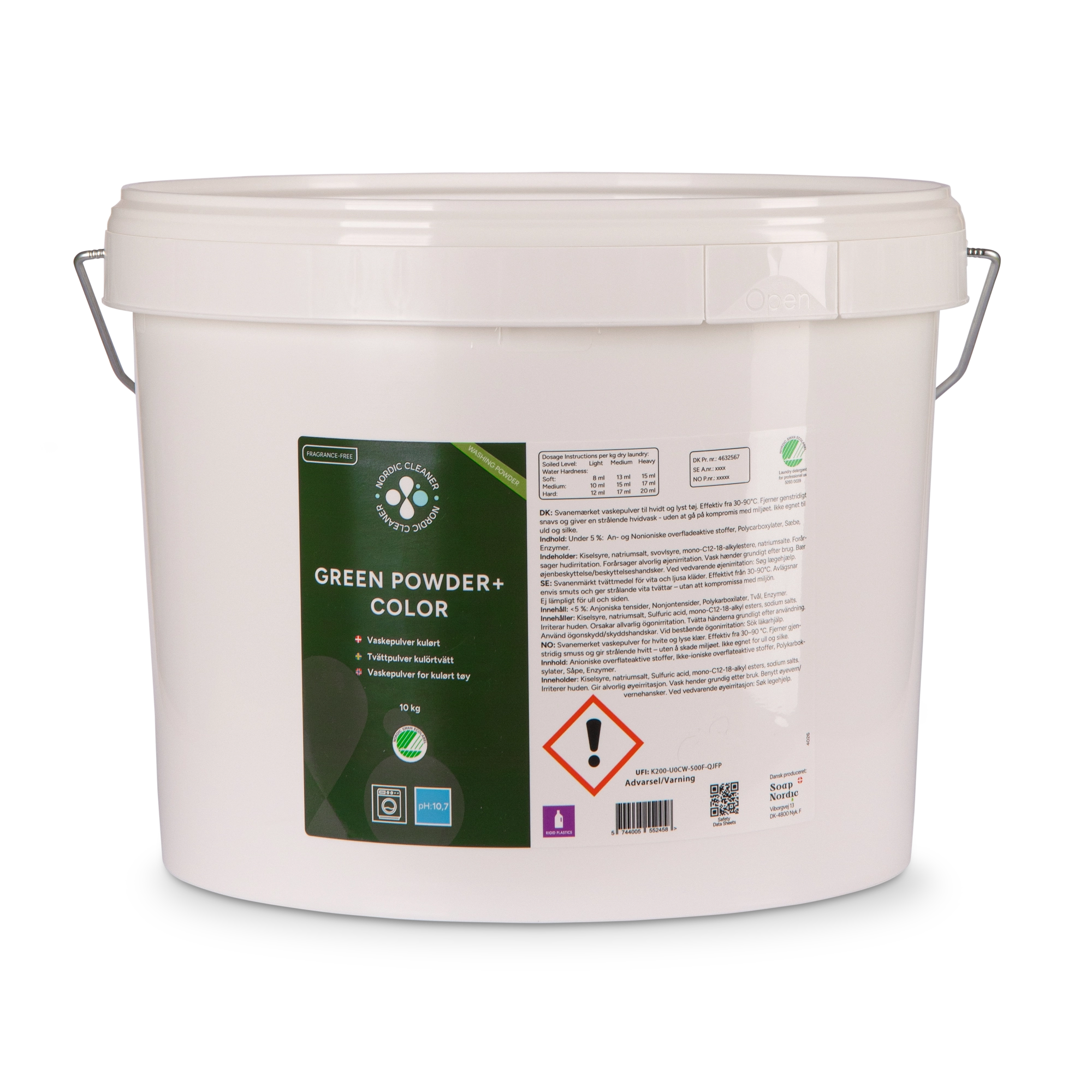 Green Powder+ Colour - Vaskepulver Kulørvask 10 kg