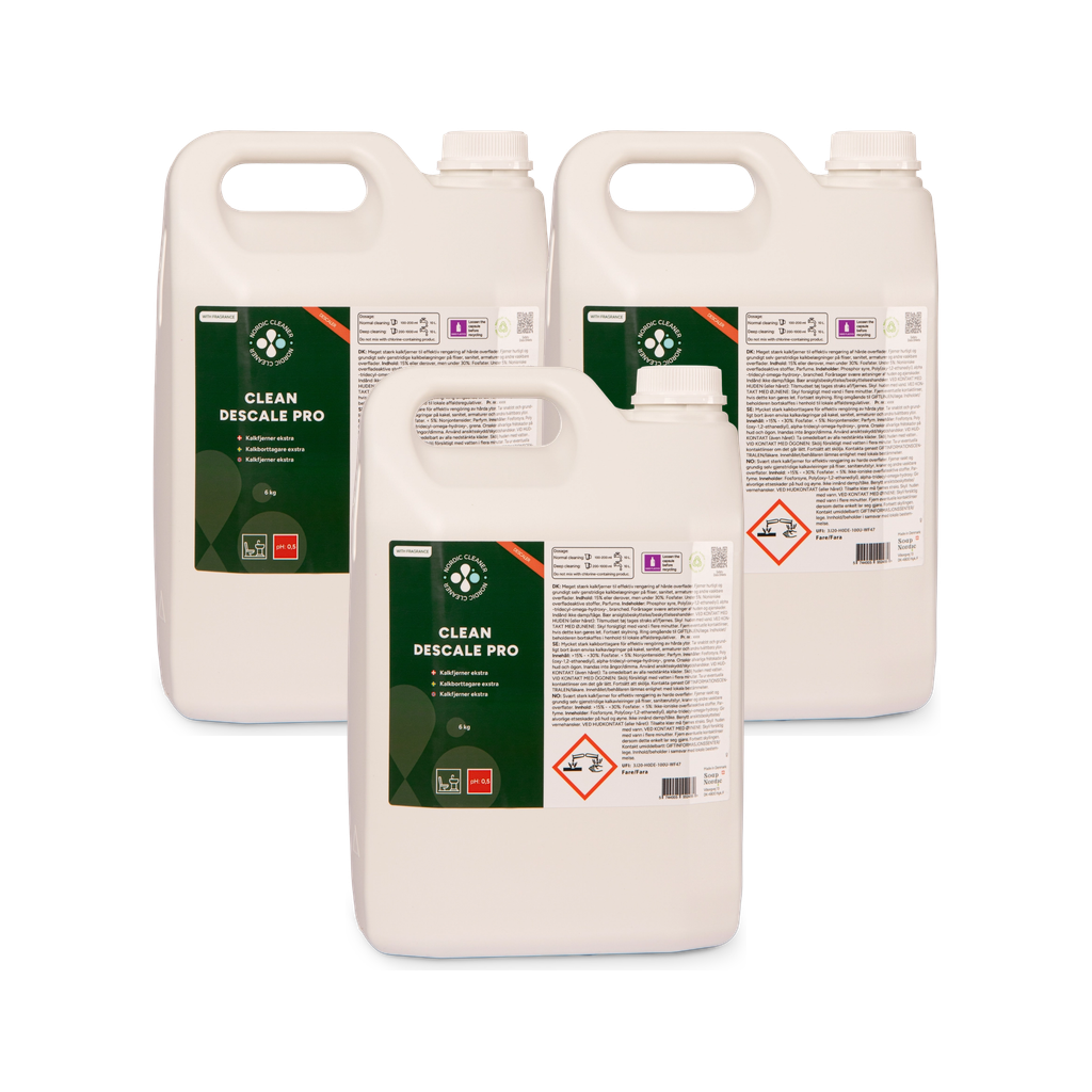 Clean Descale Pro - Kalkfjerner Ekstra 3x6 kg