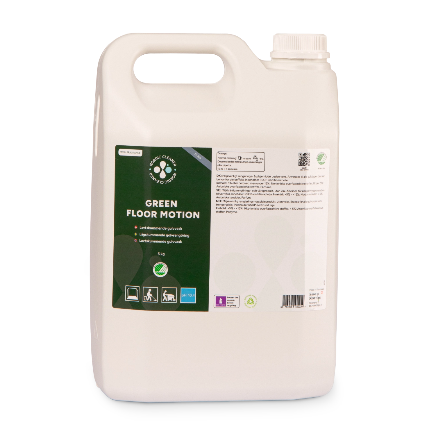 Green Floor Motion - Lavtskummende Gulvvask 3x5 L