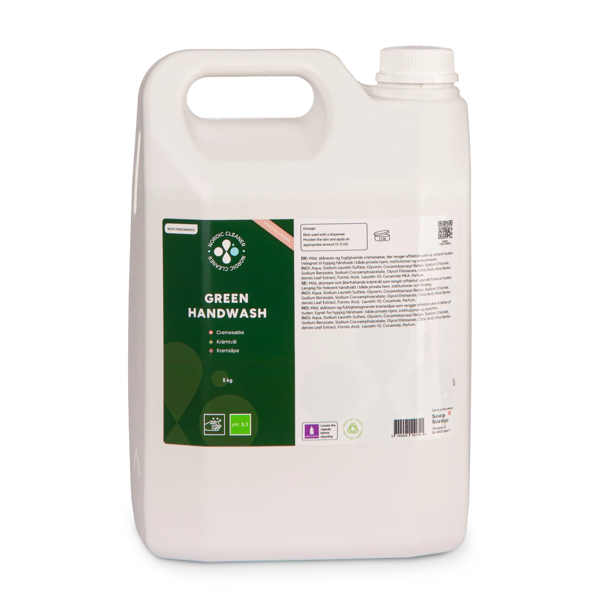 Green Handwash - Cremesæbe 3x5 L
