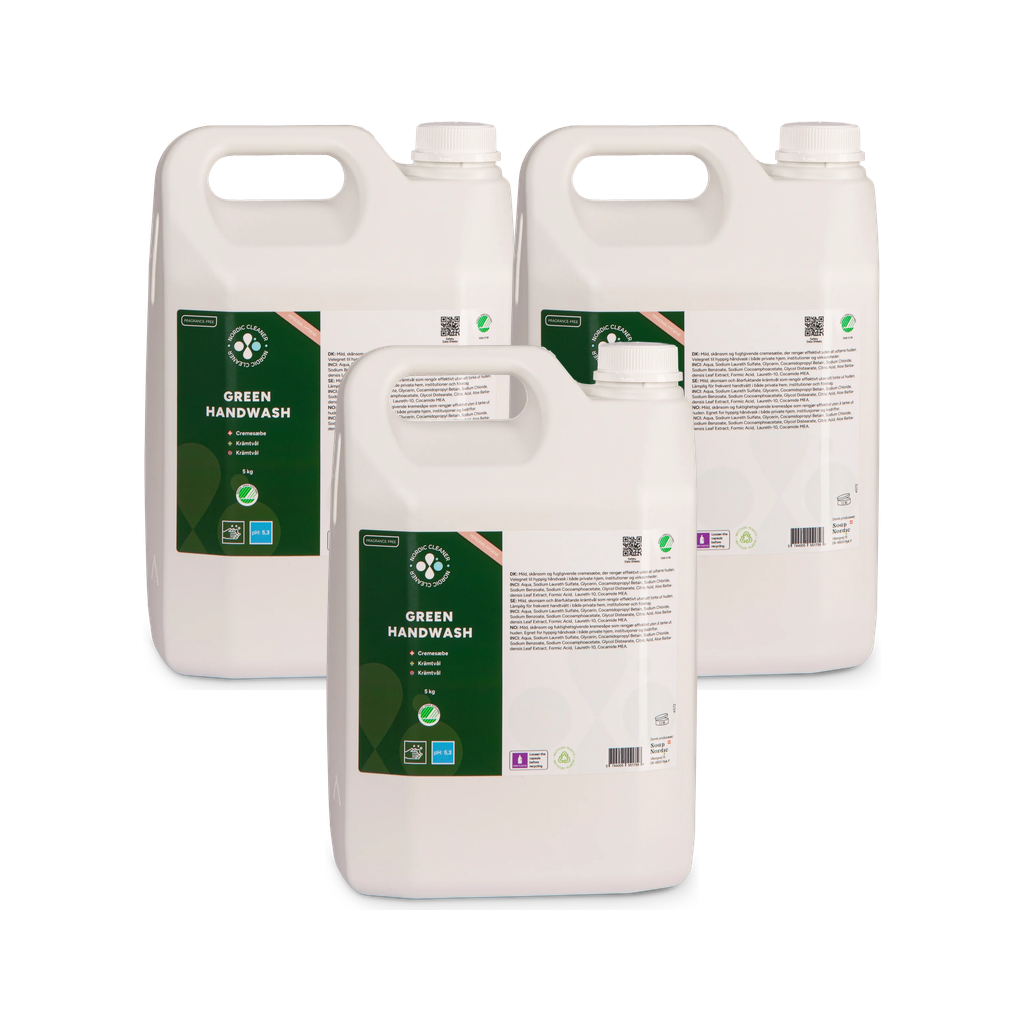 Green Handwash - Cremesæbe uden parfume 3x5 L