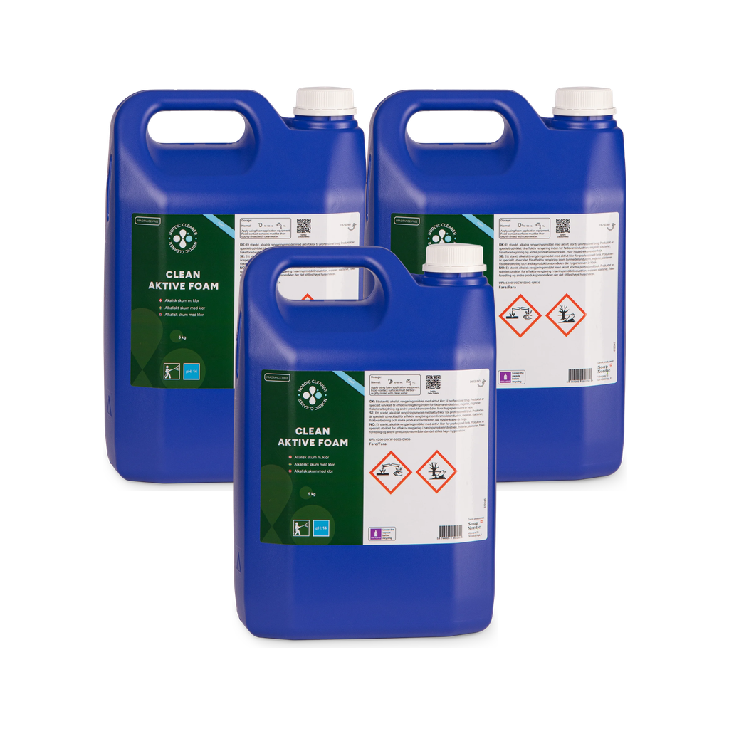 Clean Active Foam - Alkalisk Skum m/klor 3x5 kg