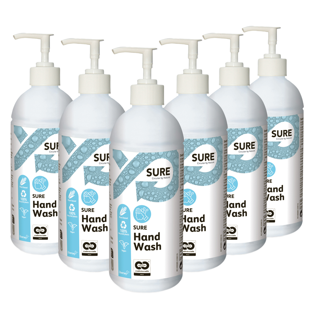 SURE Hand Wash 6x0.5 L - Plantebaseret Mild Håndsæbe