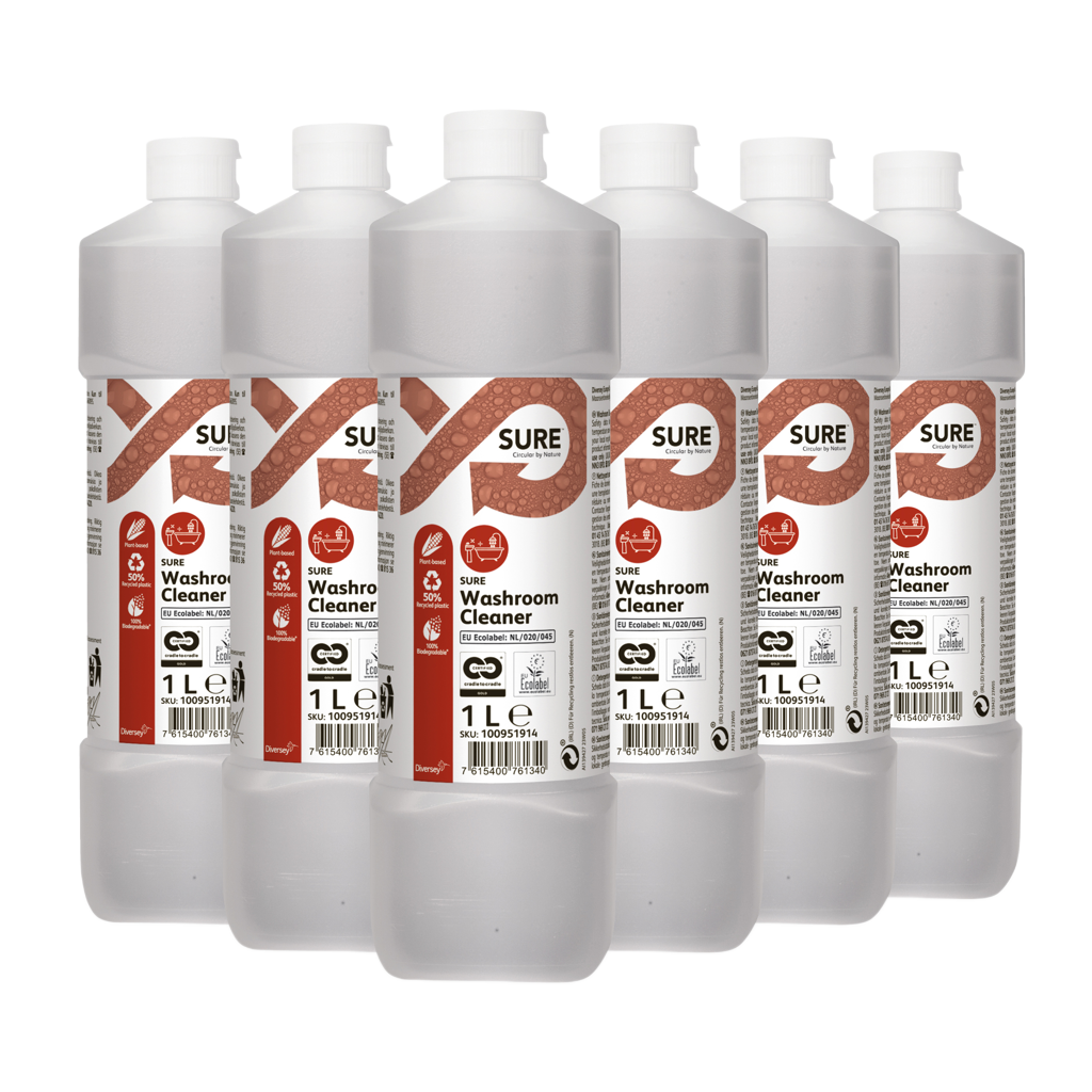 SURE Washroom Cleaner 6x1 L - Plantebaseret Sanitetsmiddel